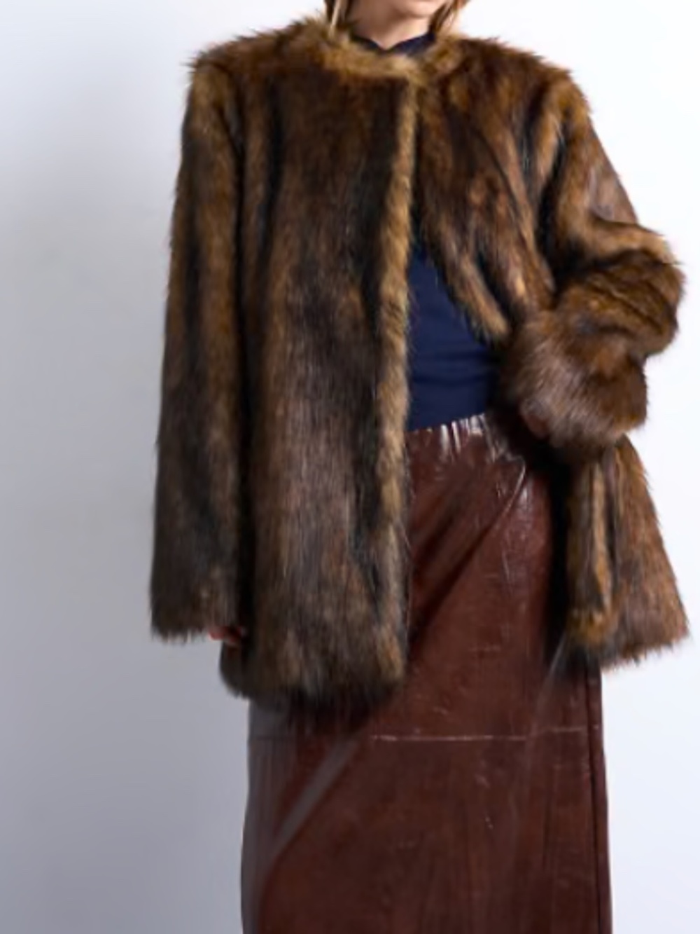 Velvet Brand Faux Fur Coat (almost looks like mink-- but it is fake)- Small